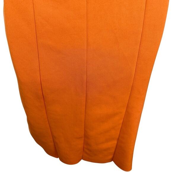 Asos Design Womens Orange Ruched Off The Shoulder Puff Sleeve Sheath Dress sz 10 - Picture 11 of 16
